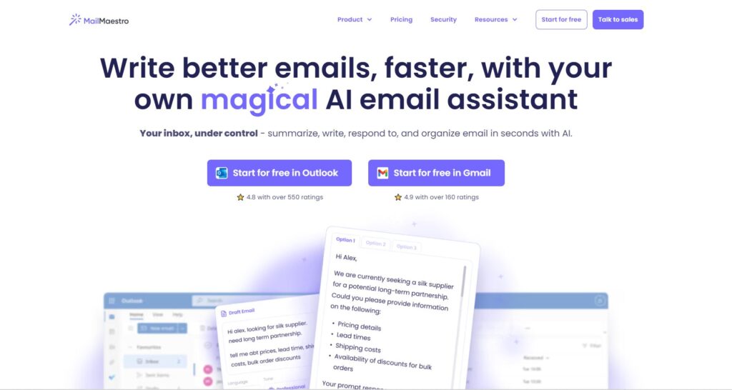 write better emails, faster with your own magical ail email assistant mailmaestro